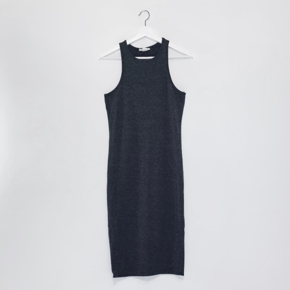 Forever 21 grey racer neck body con dress